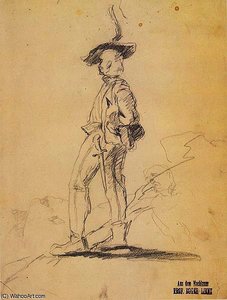 Man With A Feather Beret And Dagger — Albin Egger Lienz