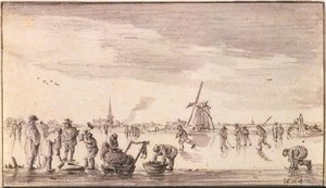 Winter Landscape With Skaters And Fishermen — Jan Josephszoon Van Goyen