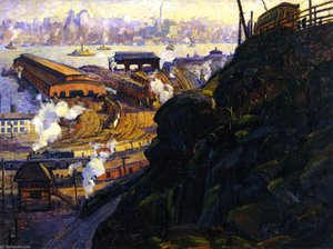 View Of Manhattan From The Terminal Yards, Wehhawken