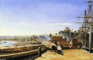 Shipyard In Honfleur — Jean-baptiste-camille Corot
