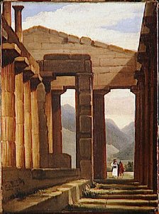 Intérieur D'un Temple Dorique — Dubois François