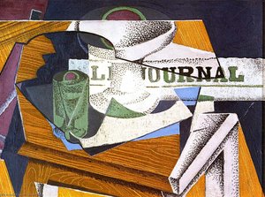 Fruit Bowl, Book And Newspaper — Juan Gris