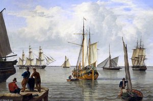 Shipping In The Thames Estuary — John Thomas Serres