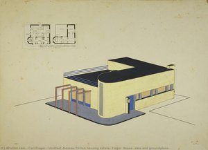 Untitled (Dessau-Törten housing estate, Fieger House, view and groundplans)