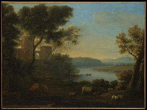 Pastoral Landscape: The Roman Campagna — Claude Lorrain (claude Gellée), Baroque