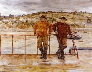 Fishermen At Jersey — Jean-françois Raffaëlli, Impressionism