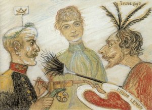Ensor Y El General Leman Discutiendo Pintura — James Ensor, Expressionist Painting