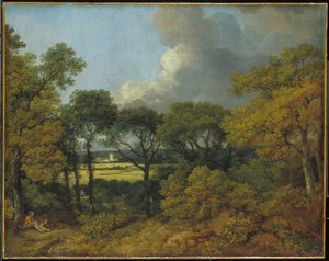 Wooded Landscape With A Peasant Resting — Thomas Gainsborough, Romantic Landscape Painting