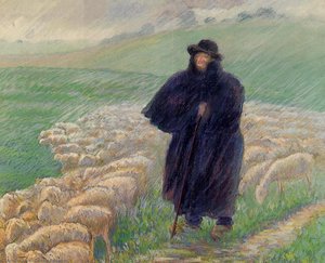 Shepherd In A Downpour — Camille Pissarro