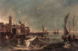 Landscape With A Fishermans Tent — Francesco Lazzaro Guardi