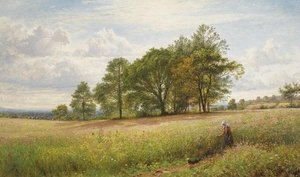 Summertime: Through The Hayfield, Worcestershire — R.a Benjamin Williams Leader