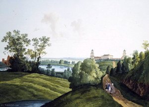 The landscape in the Park with a view of the farm