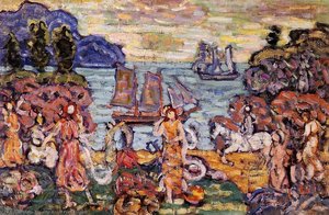 On The Shore — Maurice Brazil Prendergast, Post-impressionism