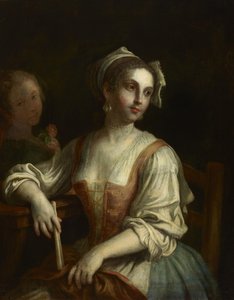 Woman With A Fan And A Woman With A Rose — Пьетро Антонио Ротари