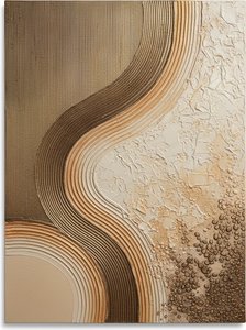 Ethereal Strata: A Monochromatic Study Of Organic Texture And Rhythmic Earth Tones — David Moreau, Contemporary Abstraction