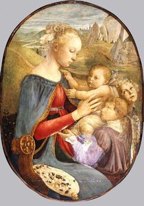 María Y Niño Con Dos Ángeles — Sandro Botticelli, Early Renaissance
