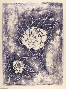 Two Cabbage Like Flowers (mottled Background) — Frank Mcclure