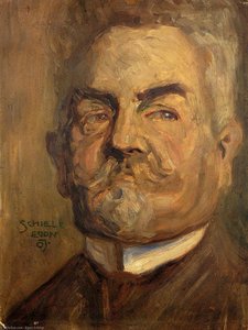 Porträt Von Leopold Czihaczek (auch Bekannt Als Kopf Eines Bärtigen Mannes I) — Egon Schiele, Expressionistisches Porträt