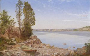 Hudson River, Above Catskill — Charles Herbert Moore, Hudson River School