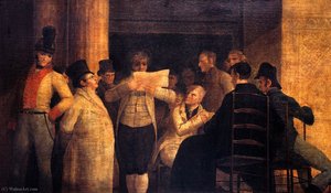 Illustrated pundits at Café de Levante