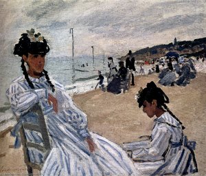 On The Beach At Trouville — Claude Monet, Impressionism