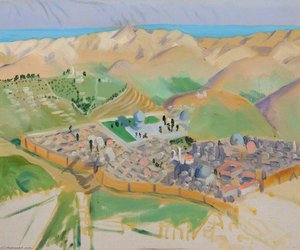 Sketch For 'jerusalem Looking Towards The Dead Sea From 3,000 Feet' — Richard Carline
