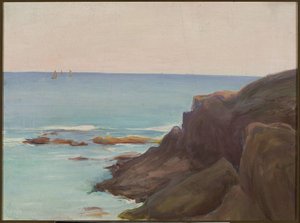 Marine Landscape With Three Small Boats — Wladyslaw Slewinski