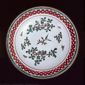 Title Name(japanese): 磁器 色絵スベリヒユ模様大皿 — Tomimoto Kenkichi, Japanese Decorative Arts