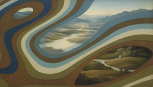 The Sfumato Strata: An Unfolding Of Terrestrial Veils — Jacques Villedieu, Surrealism