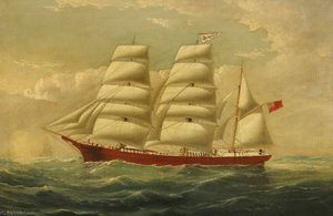 The Barque 'j. H. Marsters' In Full Sail — William Horde Yorke