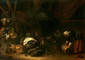 Interior Of A Peasant Hut — Herman Saftleven, Dutch Golden Age