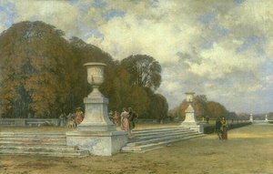 Les Marches De Marbre Rose À Versailles (paysage D'automne Dans Le Parc De Versailles) — Henri Zuber