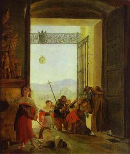 Pilgrims At The Entrance Of The Lateran Basilica — Karl Pavlovich Bryullov
