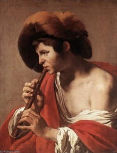Boy Playing Flute — Hendrick Terbrugghen