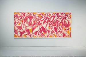 Installation View Of Lee Krasner: Living Colour At The Barbican Art Gallery, London Featuring Combat, 1965 — Lee Krasner