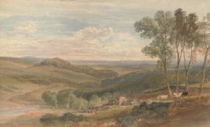 View Over A Farmstead, A Rolling Valley Beyond — William Leighton Leitch