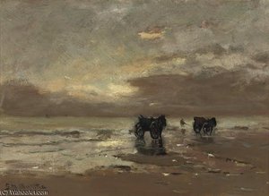 Shell-fishers On The Beach