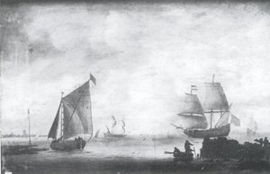 Sailing-ships In The Mouth Of A River — Willem Van Diest