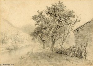 Trees Bordering A Brook — Paul Joseph Constantine Gabriel