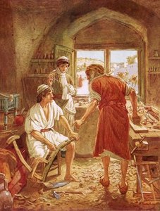 Christ Working With Joseph As A Carpenter — William Brassey Hole