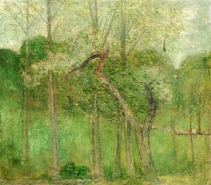 Landscape With Steeple, Wyndham — Julian Alden Weir, Impressionism