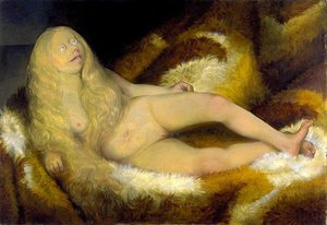 Nude Girl On A Fur — Otto Dix