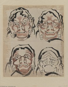 "vorschlag Zum Titelübersetzung:" Vier Gesichter" — Katsushika Hokusai, Japanese Landscape Painting