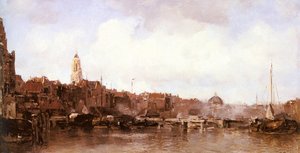 A View Of A Harbor Town — Jacob Henricus Maris
