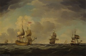 An English Flagship Under Easy Sail In A Moderate Breeze — Charles Brooking