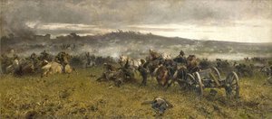 The 3rd Division Artillery At San Martino — Sebastiano De Albertis, Verismo