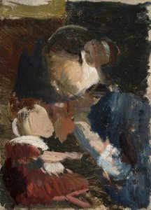Anna Ancher breastfeeding her daughter