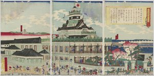 Tokyo Famous place: Kaiunbashi Bridge, Five Storied Building Sketch