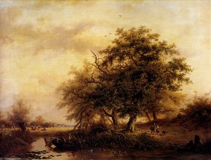 Figures in a summer landscape