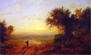 The Return Home: Landscape With Shepherd And Sheep — Jasper Francis Cropsey